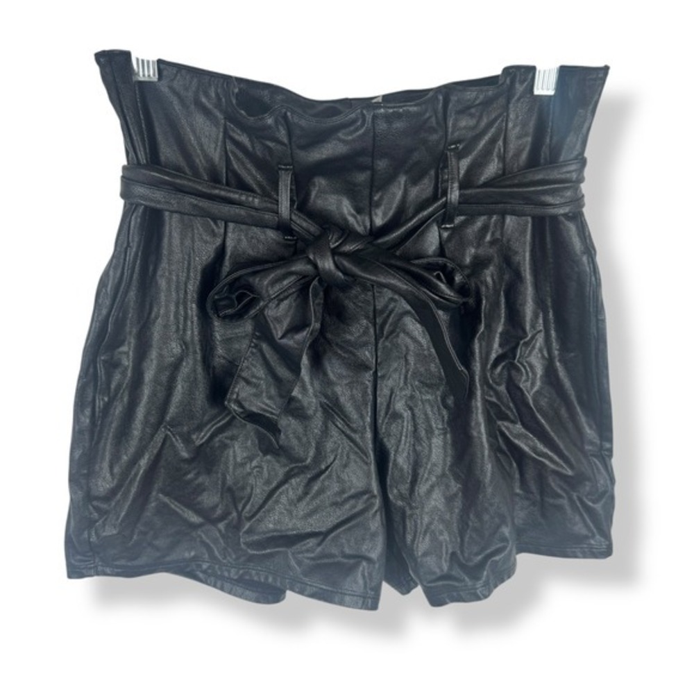 Commando‎ Faux Leather Paperbag Shorts Black Womens Size Medium Edgy Punk Baddie